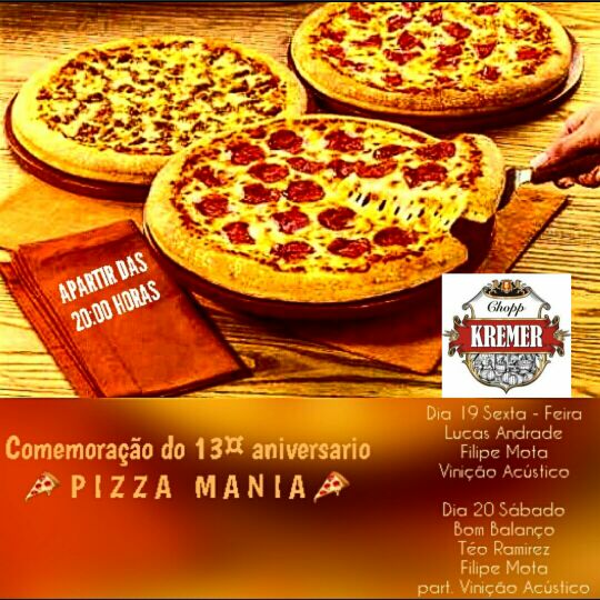 Pizza mania comemora 13 anos com show musical em Bela Vista