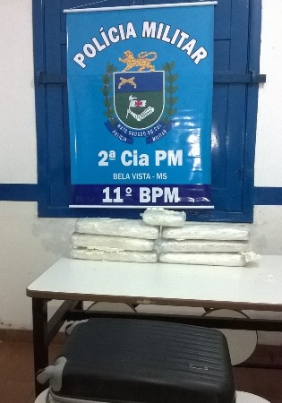 PM de Bela Vista apreende 11,300 Kg de maconha, distribuídos em 7 tabletes