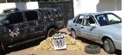 Carro recheado de maconha e preso pela PM de Jardim
