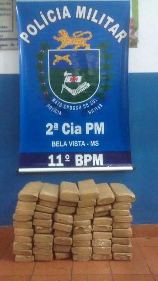 Polícia Militar de Bela Vista apreende 56,800 Kg de maconha que estavam abandonadas 