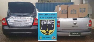 PRE BOP Vista Alegre apreende dois veículos carregados com cigarros contrabandeados