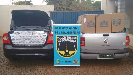 PRE BOP Vista Alegre apreende dois veículos carregados com cigarros contrabandeados