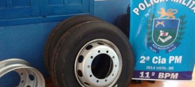 PM de Bela Vista prende pneu de contrabando