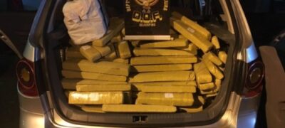 Pontaporanense e preso pelo DOF com carro recheado de Maconha