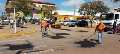 Cidade recebe limpeza, tapa buracos e recuperação das áreas de lazer