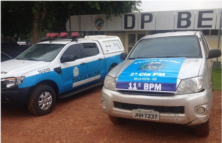 HILUX roubada e recuperada pela PM de Bela Vista