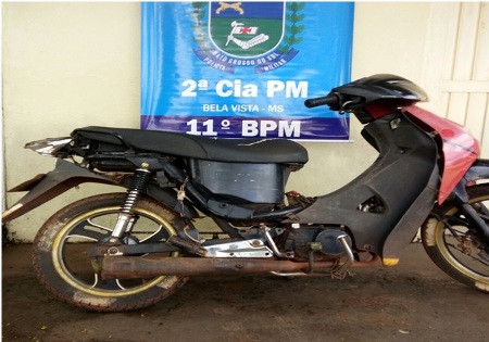 PM de Bela Vista recupera moto roubada