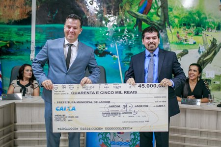 Câmara de Jardim devolve R$ 45 mil de subsídio não utilizado à Prefeitura 