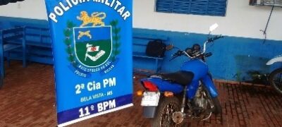 PM de Bela Vista recupera moto roubada em São Paulo