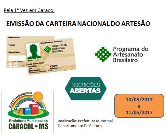 Artesãos de Caracol terão Carteira Nacional  