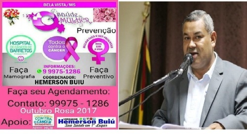 Hemerson Buiu abraça Outubro Rosa e faz agendamento de prevenção ao Câncer