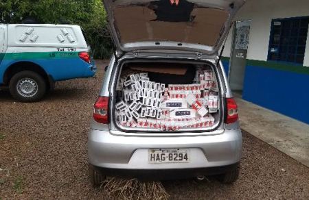 PMA apreende veículo carregado com cigarros contrabandeados do Paraguai