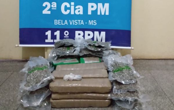 Polícia Militar em Bela Vista apreende quase 12 kg de entorpecentes em ônibus