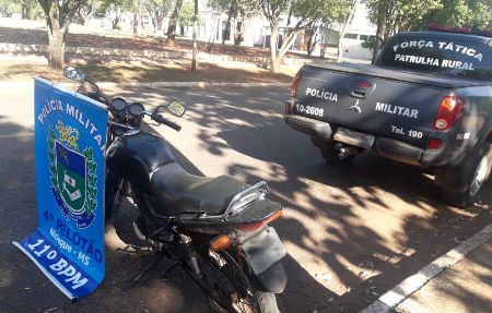 Polícia Militar em Nioaque recupera motocicleta furtada