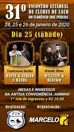 Antonio João será palco da 31ª Festa do Laço Comprido neste fim de semana, com show de Raffa e Serjão – Willian e Didiko