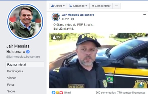 Bolsonaro faz homenagem a policial federal que morreu atropelado