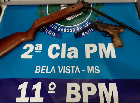 Polícia Militar apreende duas armas de fogo em assentamento rural de Bela Vista