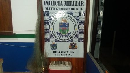 Polícia Militar Ambiental de Bela Vista prende infrator de 44 anos por pescar em piracema e com petrechos proibidos
