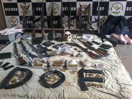 Arsenal de guerra foi apreendido pelo DOF durante a Operação Hórus na região de Ponta Porã