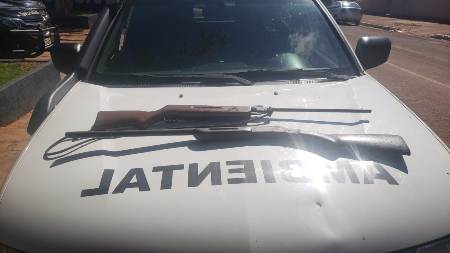 Polícia Militar Ambiental de Campo Grande surpreende caçadores e apreende armas de caça e munições