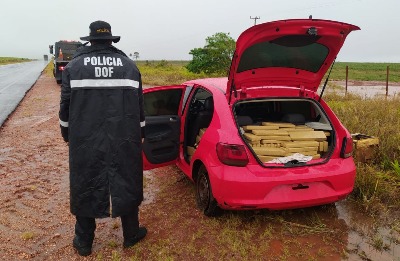 Veículo furtado em Brasília foi recuperado pelo DOF com mais de meia tonelada de maconha durante a Operação Hórus