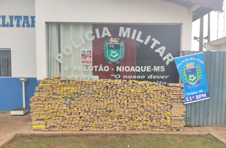 Polícia Militar apreende um veículo com mais de uma tonelada de droga em Nioaque