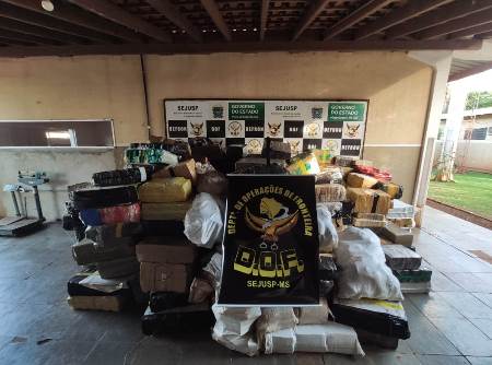 Caminhão roubado em Goiânia foi recuperado pelo DOF carregado com quase nove toneladas de maconha