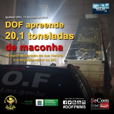 DOF faz a maior apreensão de maconha em 33 anos de sua criação
