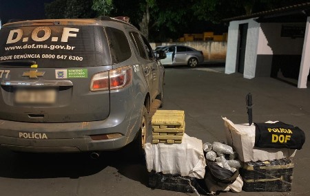 Mais de 160 quilos de maconha abandonados às margens de Rodovia foram apreendidos pelo DOF durante a Operação Hórus
