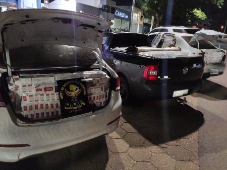 Três veículos carregados com cigarros do Paraguai foram apreendidos pelo DOF