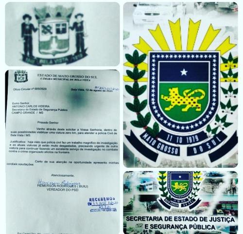Vereador Hemerson Buiu solicita viatura 0KM para a Policia Civil de Bela Vista