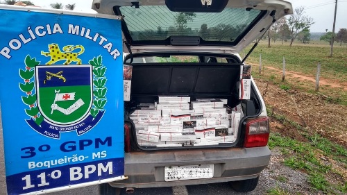 Polícia Militar no Distrito do Boqueirão apreende pacotes de cigarros de origem paraguaia