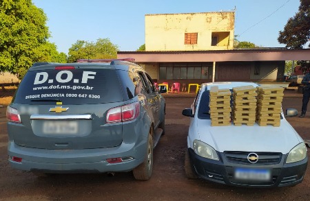 Veículo que seguia para o Paraná com quase 100 quilos de maconha foi apreendido pelo DOF na MS-289