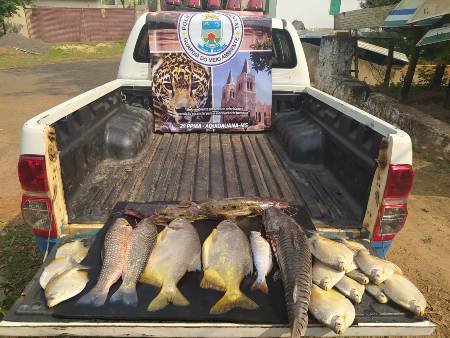 PMA de Aquidauana prende em flagrante e autua em R$ 2,3 mil pescador utilizando petrecho ilegal do tipo tarrafa em cachoeira