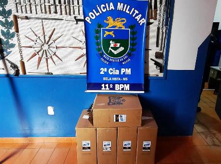 Polícia Militar em Bela Vista apreende 2.500 maços de cigarro contrabandeados