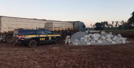 Maconha avaliada em R$ 3 milhões é encontrada sob carga de calcário que saiu de Bela Vista