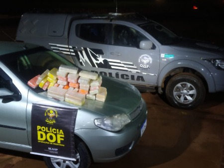 Veículo com pasta base de cocaína foi apreendido pelo DOF durante a Operação Hórus