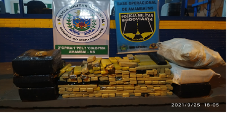 Polícia Militar Ambiental Amambai e Policia Militar Rodoviária apreendem 260 Kg de maconha em ação conjunta