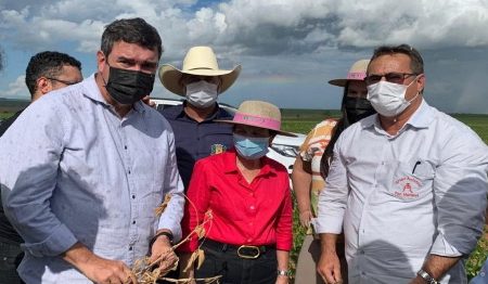 Eduardo Riedel e ministra Tereza Cristina avaliam perdas na safra em função da estiagem na região sul do Estado