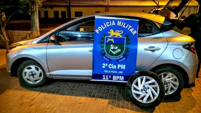 Polícia Militar em Bela Vista recupera veículo com registro de furto/roubo de outro Estado.