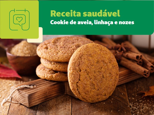 Receita Saudável: cookie de aveia, linhaça e nozes    