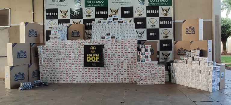 DOF apreende mais de 2600 pacotes de cigarros contrabandos na MS-379