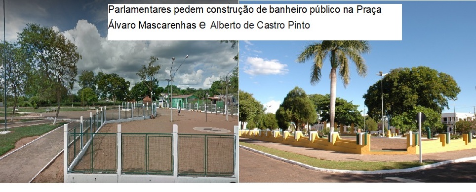 Parlamentares pedem construção de banheiro público na Praça Álvaro Mascarenhas e Alberto de Castro Pinto