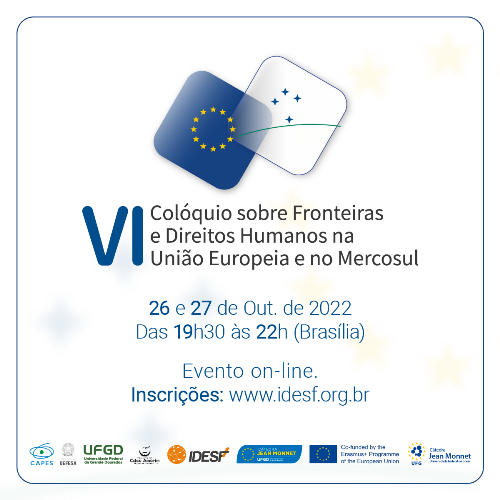 Últimos dias para inscrições no VI Colóquio sobre Fronteiras e Direitos Humanos na UE e Mercosul