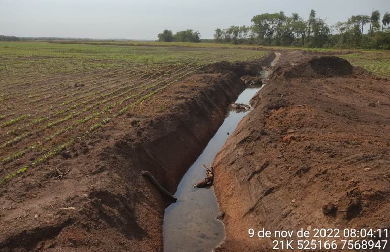 PMA de Bela Vista autua infrator em R$ 15 mil por escavar 500 metros de dreno para atividade agrícola degradando várzeas