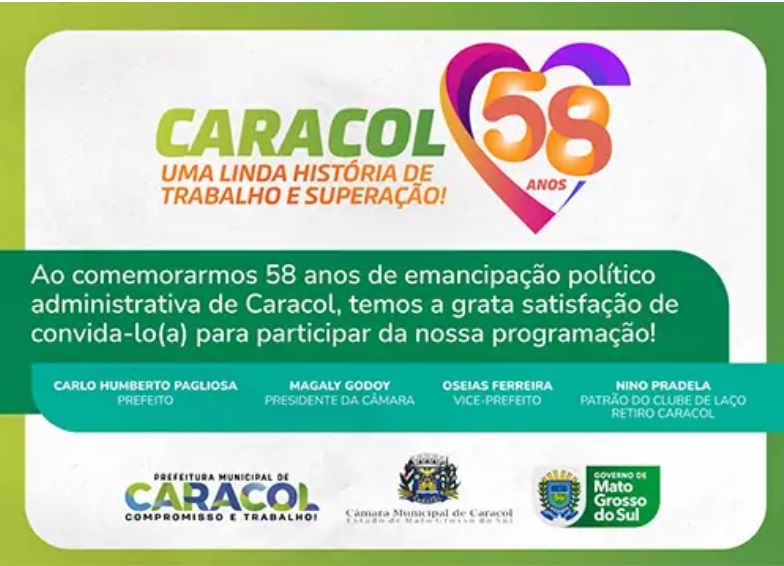 Carlos Humberto Pagliosa, Magaly Godoy, Oséias Ferreira e Nino Pradela divulgam programação para o aniversário de 58 anos de Caracol