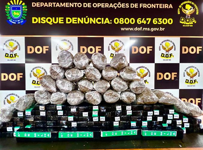 DOF apreende mais de cem quilos de drogas no bairro Jóquei Clube em Dourados
