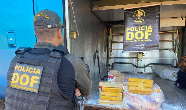 DOF apreende droga em embalagens de alimentos de cesta básica na MS-156