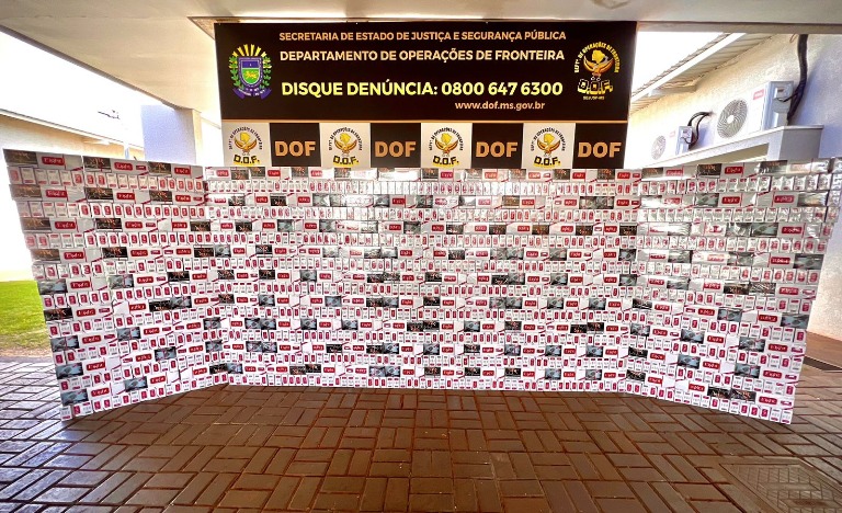 Cigarros ilegais em depósito clandestino são apreendidos pelo DOF em Dourados
