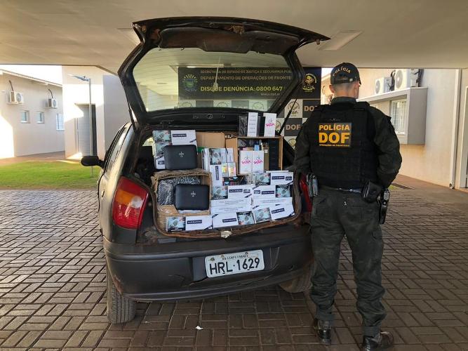 Veículo carregado com mercadorias ilegais é apreendido pelo DOF na MS-379
